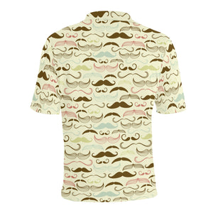 Mustache Beard Pattern Print Design 01 Men's All Over Print Polo Shirt