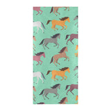 Colorful horses pattern Beach Towel