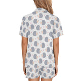 Hedgehog Pattern Print Design 04 Women's V-Neck Short Pajama Set