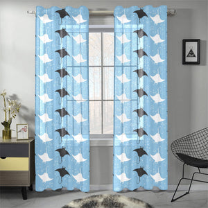 Stingray Pattern Print Design 03 Gauze Curtain