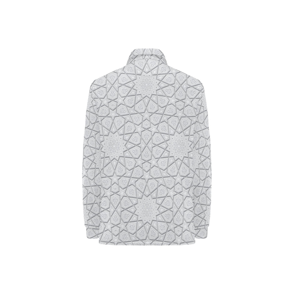 arabic star pattern Women's Long Sleeve Polo Shirt