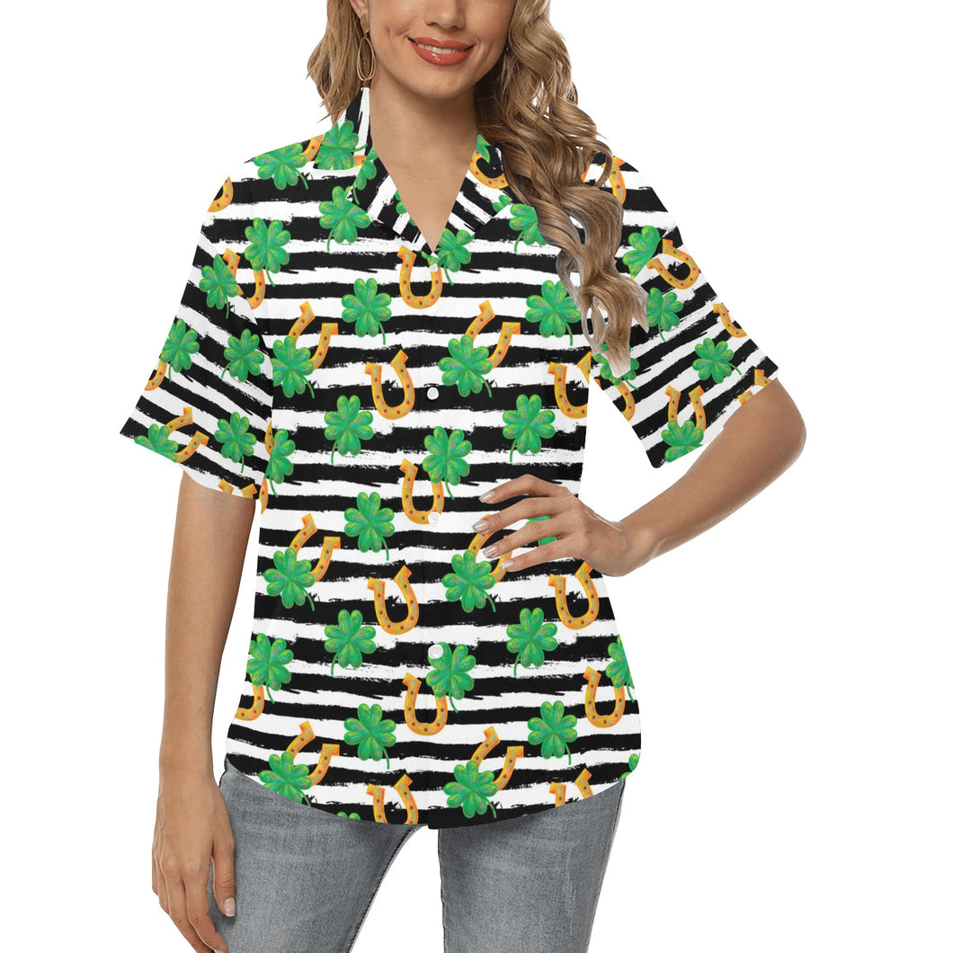 Horseshoes Pattern Print Design 01 Women's All Over Print Hawaiian Shirt