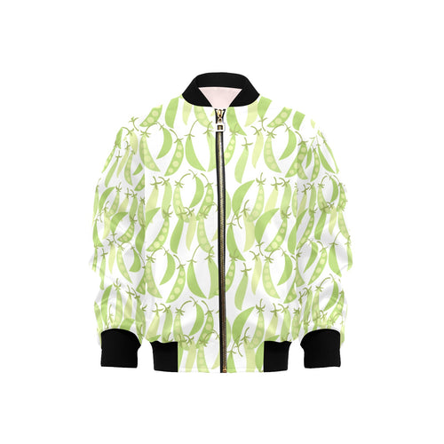 Green Peas Pattern Print Design 03 Kids' Boys' Girls' Bomber Jacket