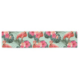 Beautiful flamingo tropical palm leaves hibiscus p Table Runner