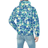 blueberry design pattern Men's Padded Hooded Jacket