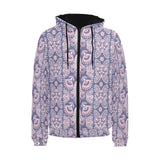 Indian Batik Style pattern Men's Padded Hooded Jacket