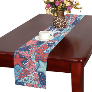 Hand drawn colorful starfish Table Runner