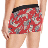 Zebra abstract red background Men's All Over Print Boxer Briefs Men's Underwear