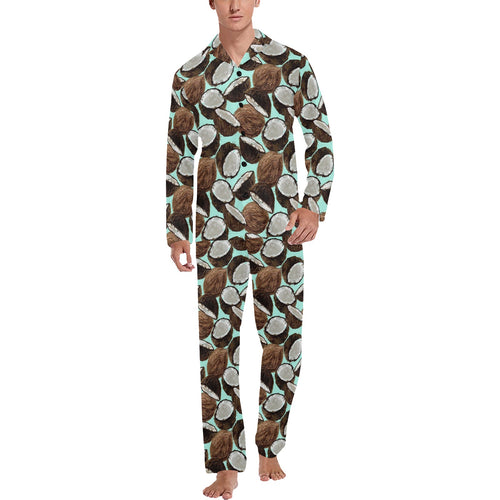 Coconut Pattern Print Design 03 Men's Long Pajama Set