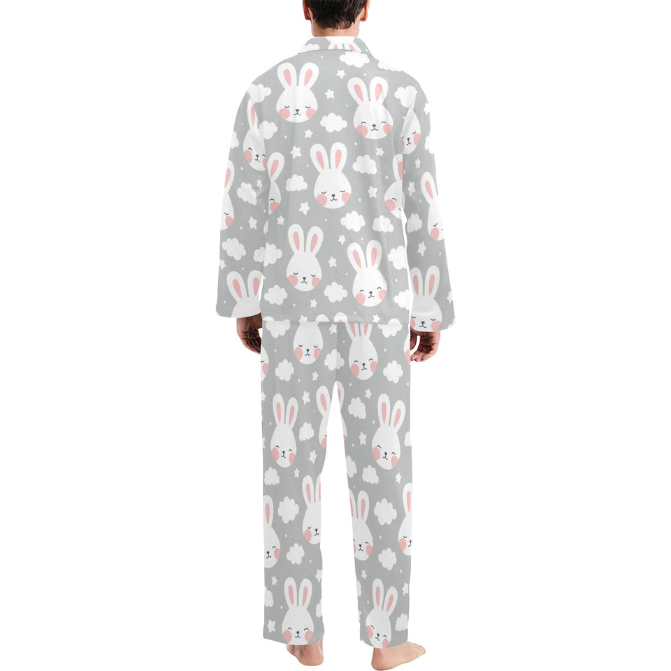 Rabbit cloud Pattern Men's Long Pajama Set