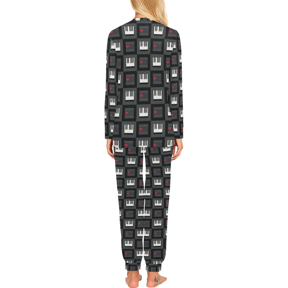 Piano Pattern Print Design 05 Women's All Over Print Pajama Set