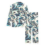 Japanese wave pattern Women's Long Pajama Set
