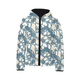 Sea turtle Polynesian Tribal design pattern Kids' Boys' Girls' Padded Hooded Jacket