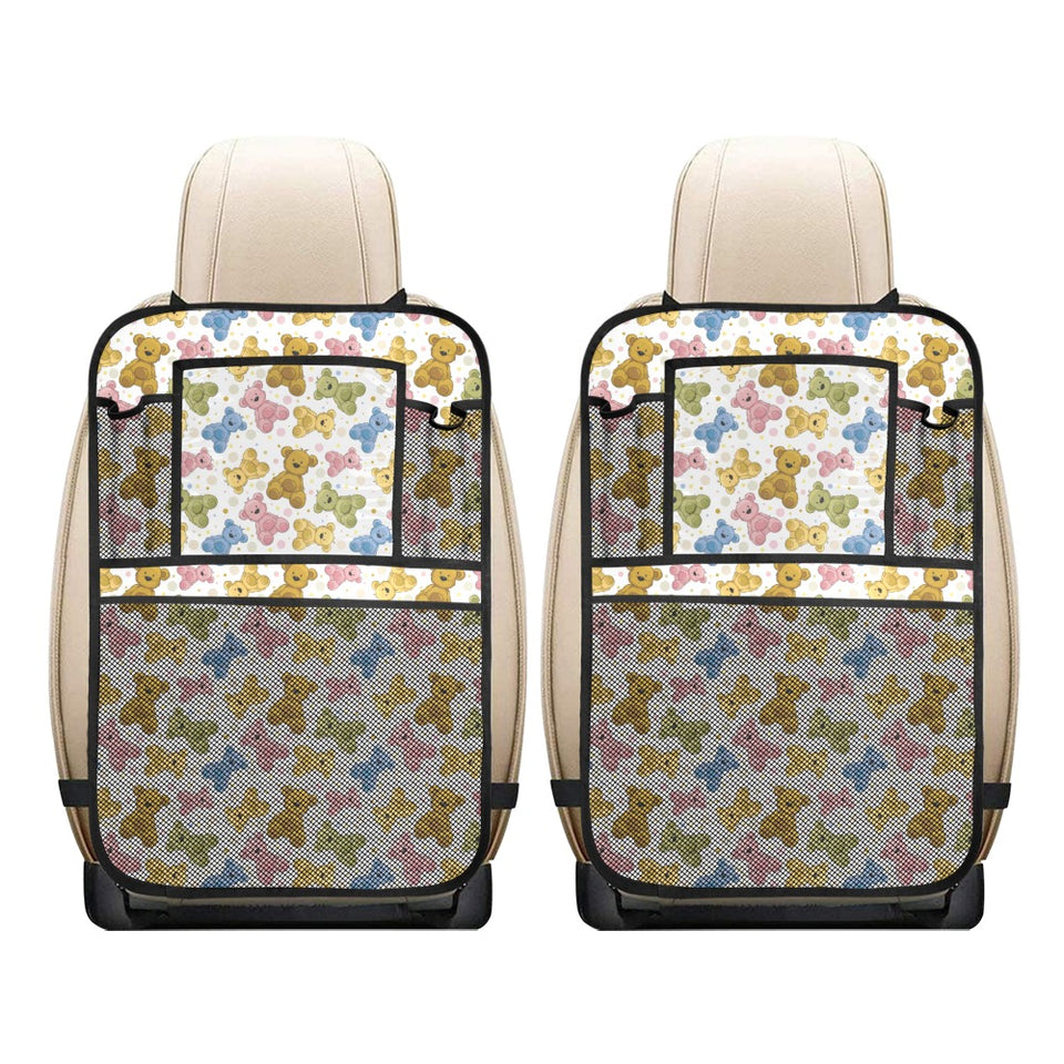 Teddy Bear Pattern Print Design 01 Car Seat Back Organizer