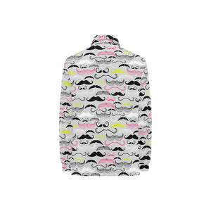 Mustache Beard Pattern Print Design 02 Women's Long Sleeve Polo Shirt