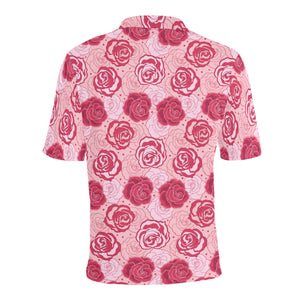 Rose Pattern Print Design 02 Men's All Over Print Polo Shirt