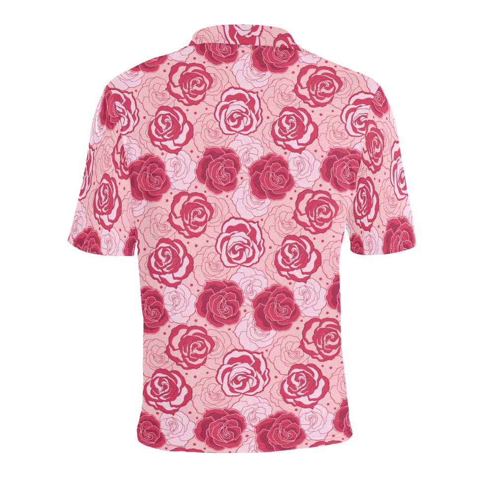 Rose Pattern Print Design 02 Men's All Over Print Polo Shirt