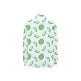 Durian pattern blue background Women's Long Sleeve Polo Shirt