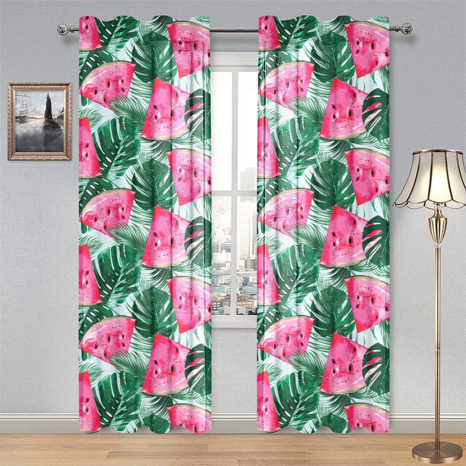 Watermelons tropical palm leaves pattern Gauze Curtain