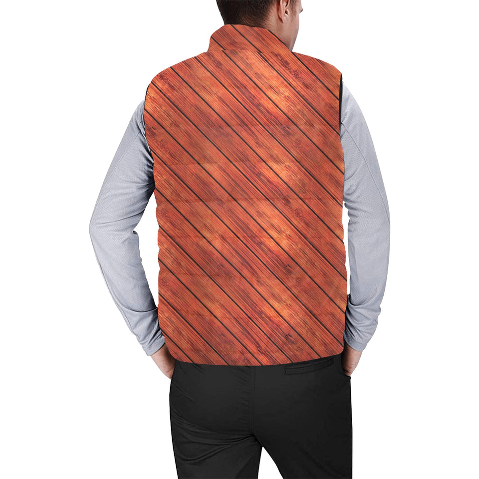Wood Printed Pattern Print Design 03 Men's Padded Vest