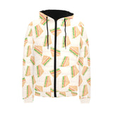 Sandwich Pattern Print Design 01 Men's Padded Hooded Jacket