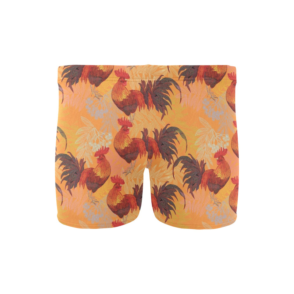 red rooster chicken cock pattern Men's Swimming Trunks