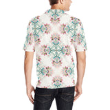 Square floral indian flower pattern Men's All Over Print Polo Shirt