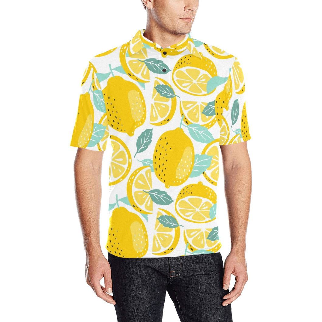 lemon design pattern Men's All Over Print Polo Shirt