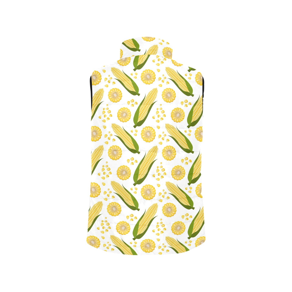 Corn Pattern Print Design 05 Women's Padded Vest