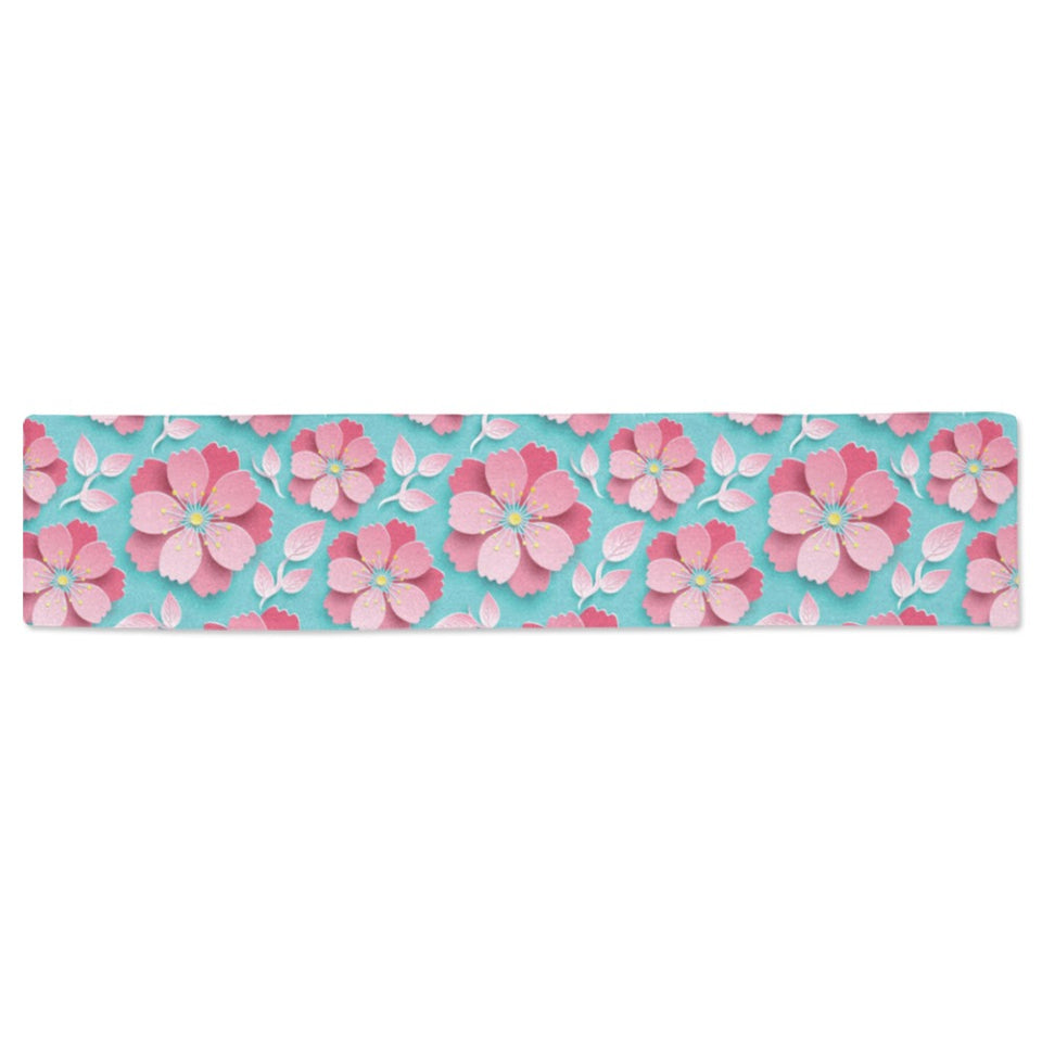 3D sakura cherry blossom pattern Table Runner