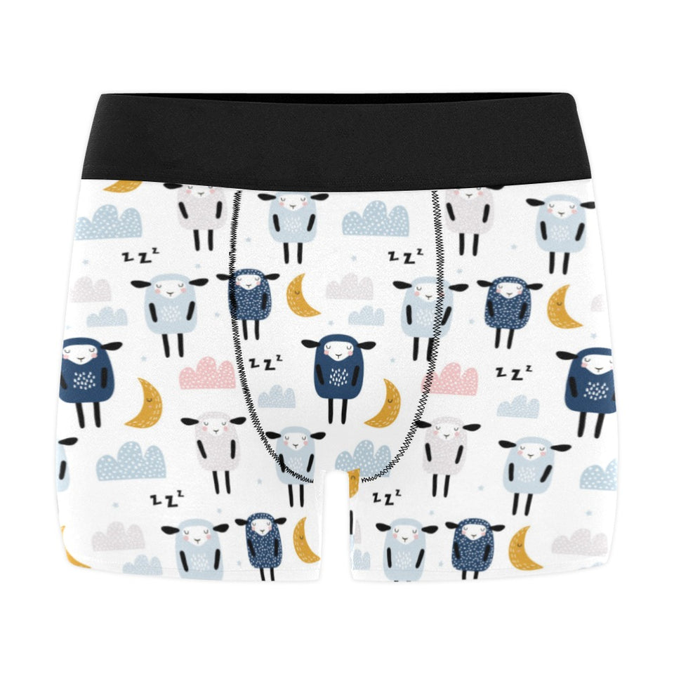 Cute sleeping sheep moon cloud pattern Men's All Over Print Boxer Briefs Men's Underwear