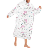 Cute poodle dog star pattern Blanket Robe with Sleeves