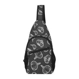 Garlic pattern black background All Over Print Chest Bag