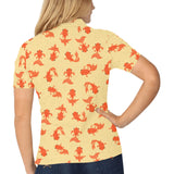 Goldfish Pattern Print Design 02 Women's All Over Print Polo Shirt
