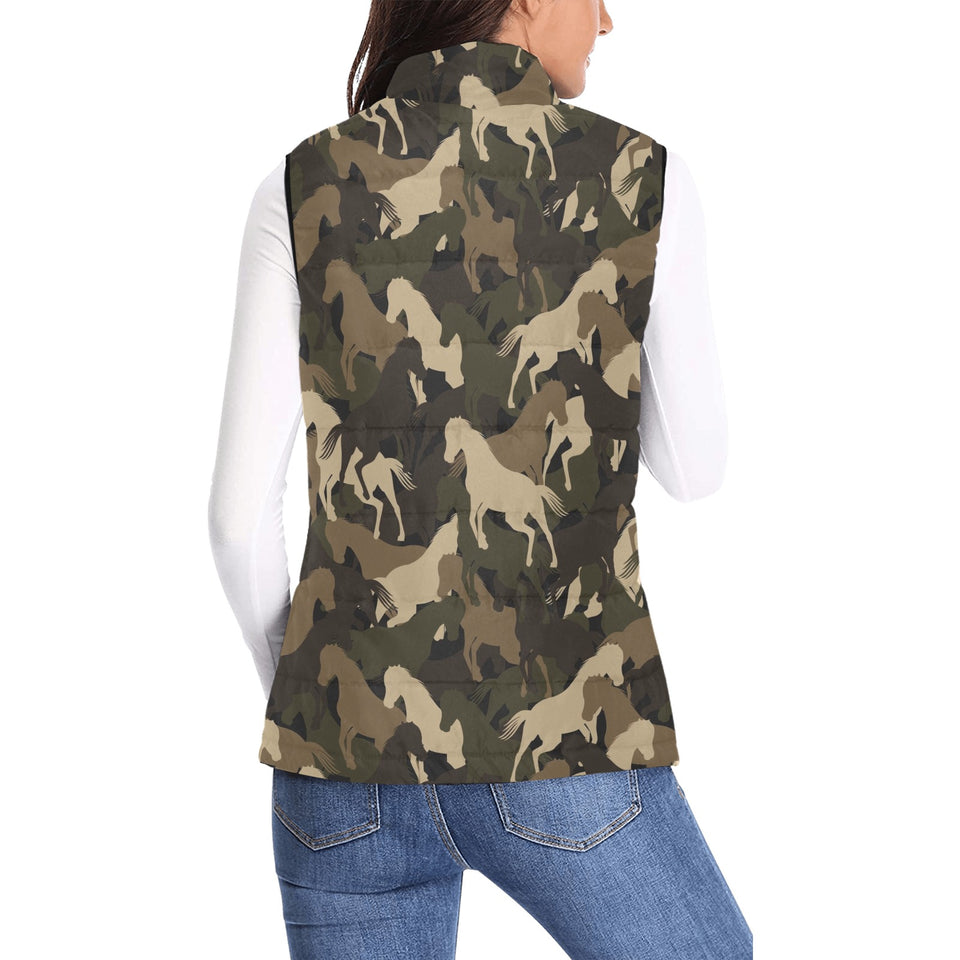 Horse Camouflage Pattern Women's Padded Vest
