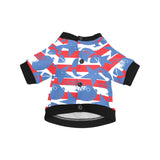 American football ball star stripes pattern All Over Print Pet Dog Round Neck Fuzzy Shirt