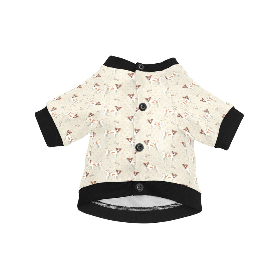 Jack Russel Pattern Print Design 02 All Over Print Pet Dog Round Neck Fuzzy Shirt