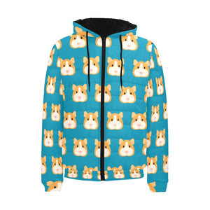 Guinea Pig Pattern Print Design 03 Men's Padded Hooded Jacket