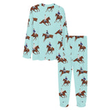 Horses running horses rider pattern Women's All Over Print Pajama Set