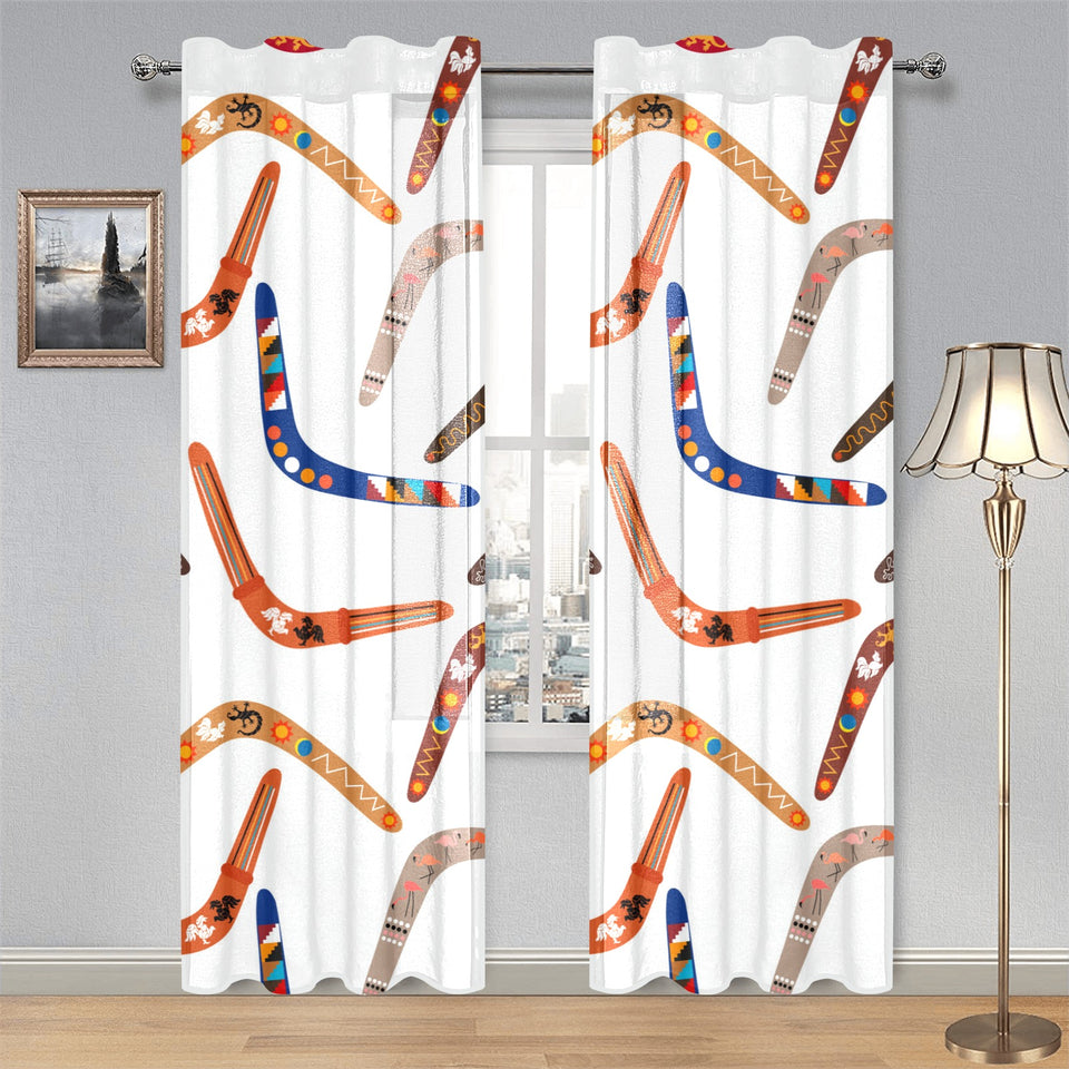 Boomerang Australian aboriginal ornament pattern Gauze Curtain