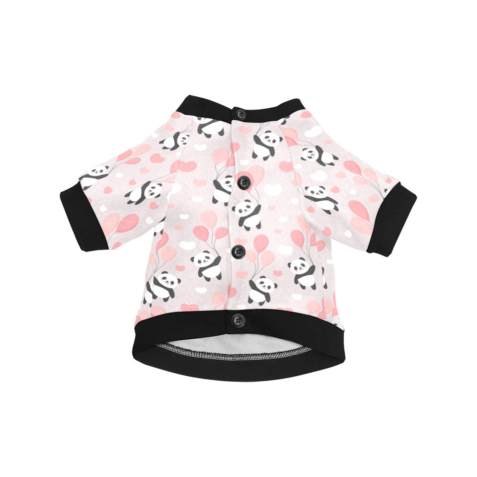 Cute panda ballon heart pattern All Over Print Pet Dog Round Neck Fuzzy Shirt