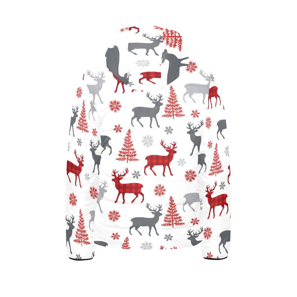 Deer tree snowflakes chrismas pattern Kids' Boys' Girls' Padded Hooded Jacket