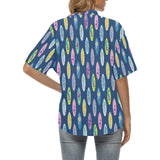 Surfboard Pattern Print Design 03 Women's All Over Print Hawaiian Shirt