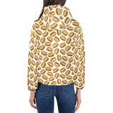 Hamburger Pattern Print Design 03 Women's Padded Hooded Jacket