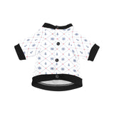 Anchor rudder nautical design pattern All Over Print Pet Dog Round Neck Fuzzy Shirt