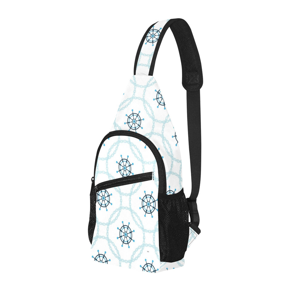 nautical steering wheel chain All Over Print Chest Bag