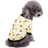 lemon flower leave pattern All Over Print Pet Dog Round Neck Fuzzy Shirt