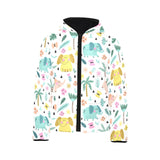 Cute elephants palm tree flower butterfly pattern Kids' Boys' Girls' Padded Hooded Jacket