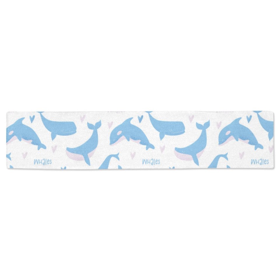 Blue whale pattern Table Runner