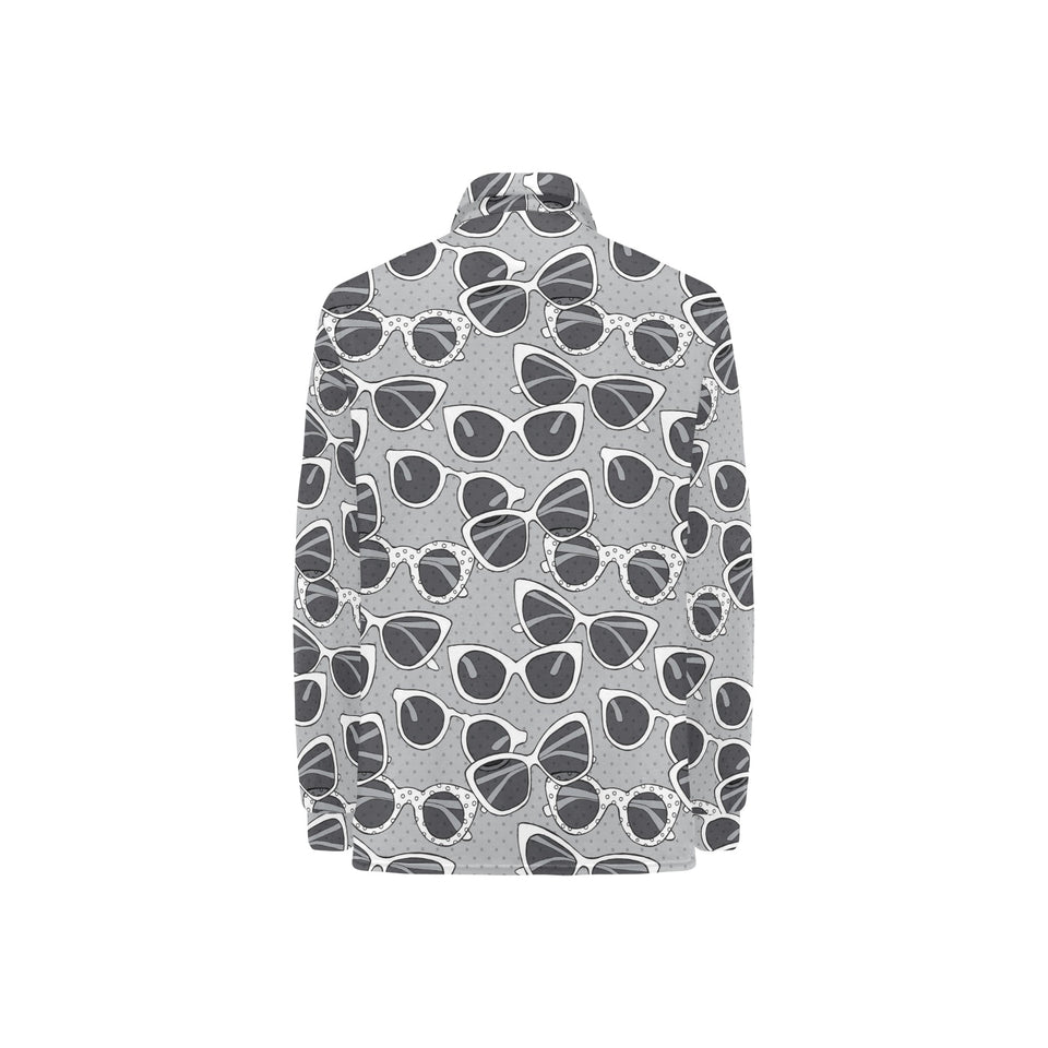 Sun Glasses Pattern Print Design 04 Women's Long Sleeve Polo Shirt